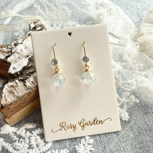 Minimalist Zircon Crystal Ball Earrings (Hook Only)