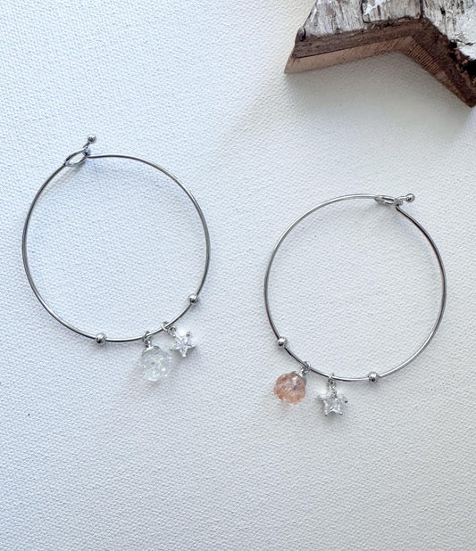 鋯石星星流沙水晶球手鐲