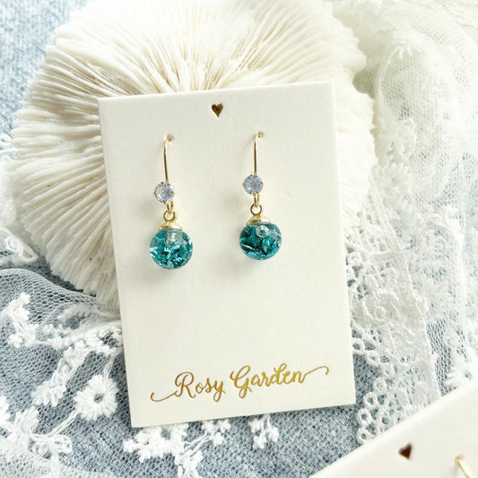 簡約鋯石水晶球耳環 僅限耳鉤