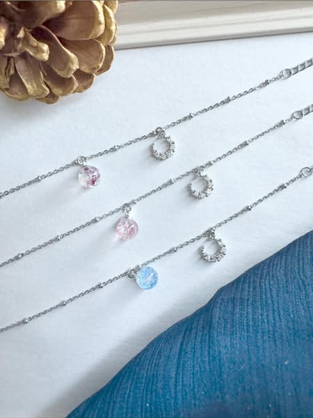 月亮流沙水晶球手鏈