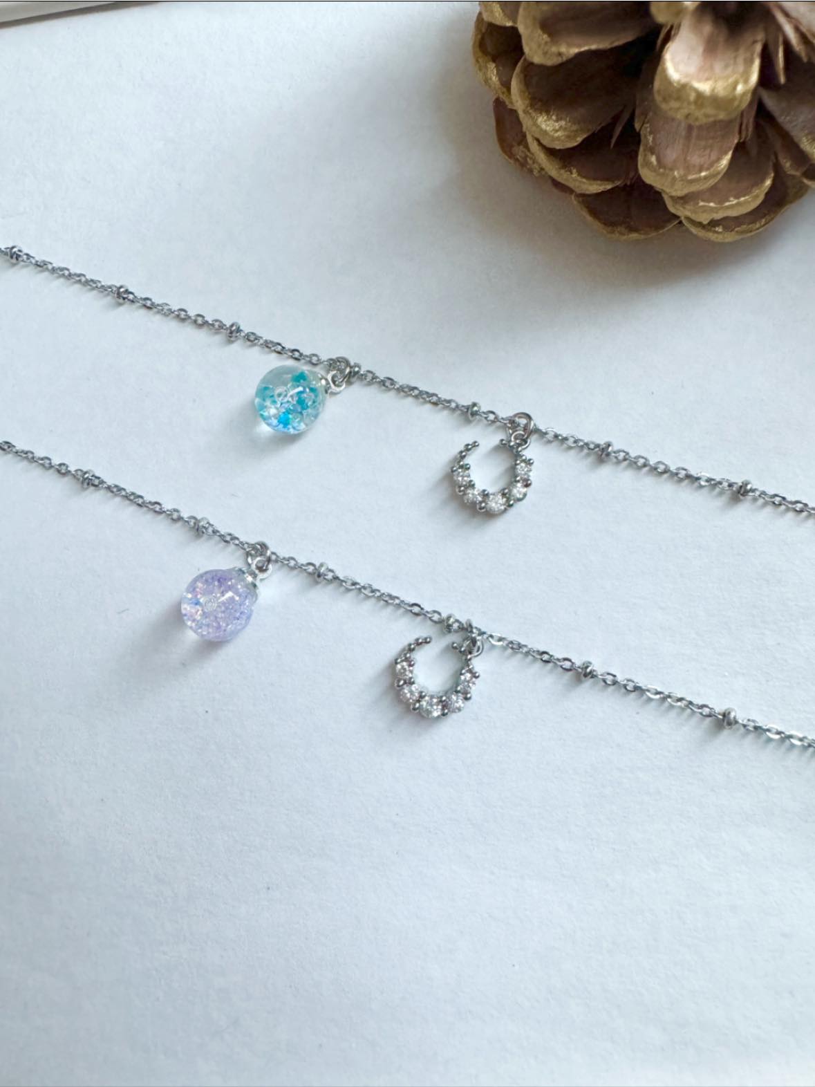 月亮流沙水晶球手鏈