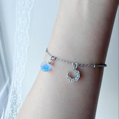 月亮流沙水晶球手鏈