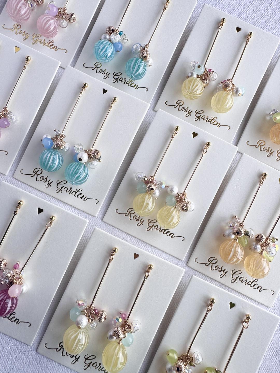 日本和風手鞠糖水晶球耳環 可換耳夾