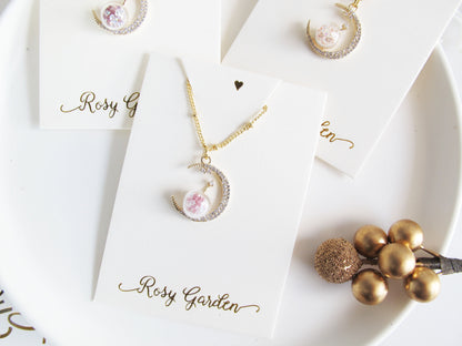 月亮女神水晶球鍍金頸鍊