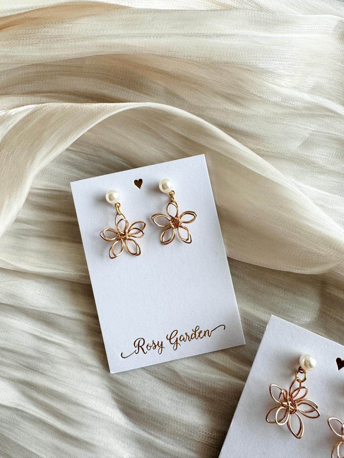 五瓣花花耳環 可換耳夾