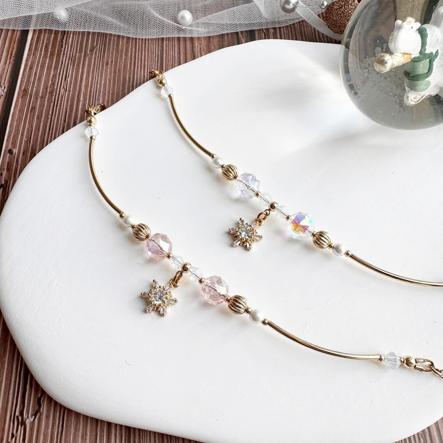 珠串雪花吊飾手鏈